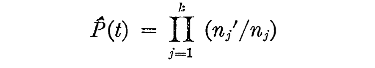 Product-limit estimate of survival probability.